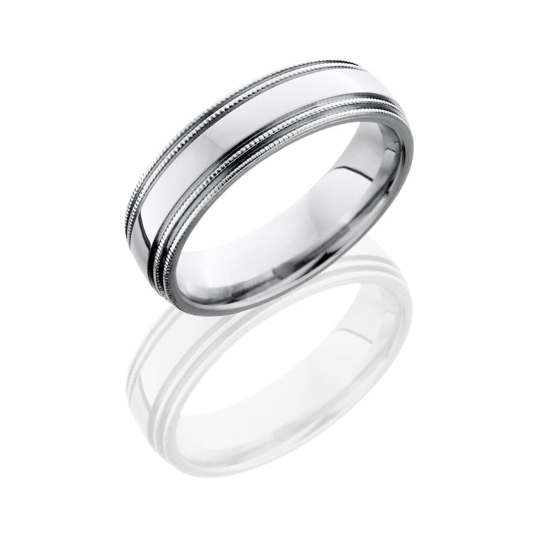 Cobalt Chrome 6mm Domed Band with Milgrain