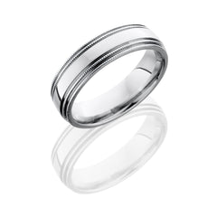Cobalt Chrome 6mm Domed Band with Milgrain