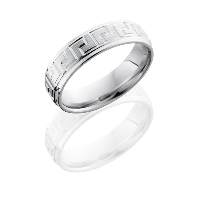 Cobalt Chrome 6mm Flat Band with Grooved Edges