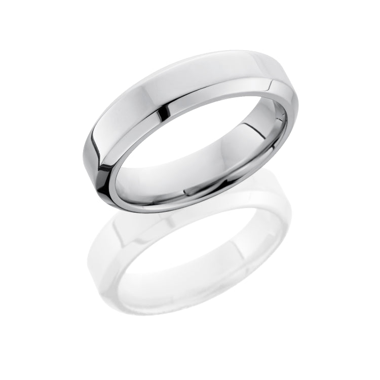 Cobalt Chrome 6mm Flat Band with High Beveled Edges