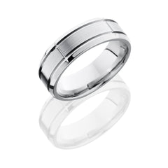 Cobalt Chrome 7mm beveled Band with Segmented Pattern