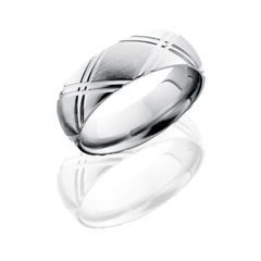 Cobalt Chrome 7mm Domed Band with Double X Pattern