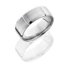 Cobalt Chrome 8mm beveled Band with Segmented Pattern