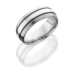 Cobalt Chrome 8mm Domed Band with 2mm SS