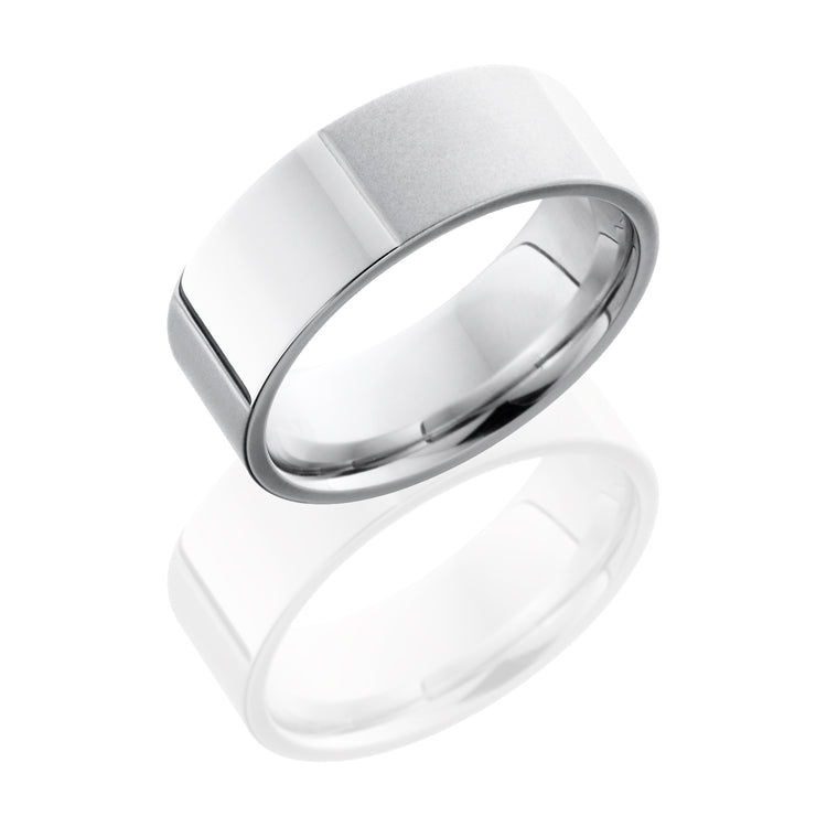 Cobalt Chrome 8mm Flat Band with Segmented Pattern