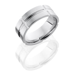 Cobalt Chrome 8mm Flat Band with Segmented Pattern