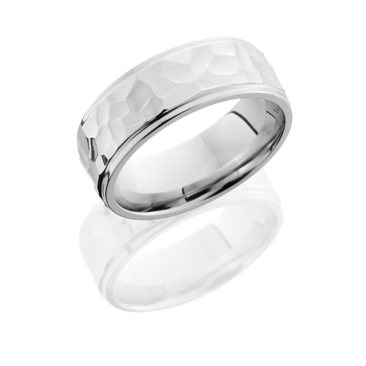 Cobalt Chrome 8mm Flat Band with Grooved Edges
