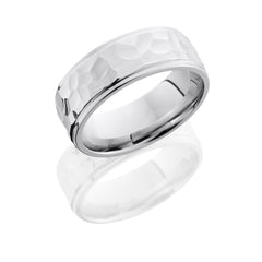 Cobalt Chrome 8mm Flat Band with Grooved Edges