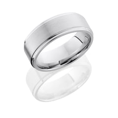 Cobalt Chrome 8mm Flat Band with Grooved Edges