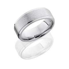 Cobalt Chrome 8mm Flat Band with Grooved Edges