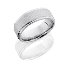 Cobalt Chrome 8mm Flat Band with Grooved Edges