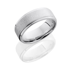 Cobalt Chrome 8mm Flat Band with Grooved Edges