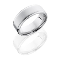 Cobalt Chrome 8mm Flat Band with Grooved Edges