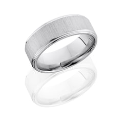 Cobalt Chrome 8mm Flat Band with Grooved Edges
