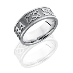 Cobalt Chrome 8mm Flat Band with Celtic Pattern