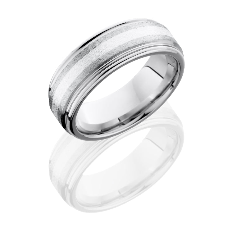Cobalt Chrome 8mm Flat Band with Rounded Edges and 2mm SS