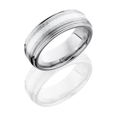 Cobalt Chrome 8mm Flat Band with Rounded Edges and 2mm SS