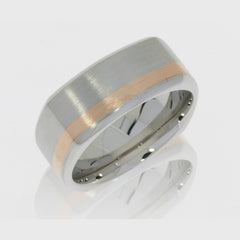 Cobalt Chrome 9mm beveled Square Band with 2mm 14KY
