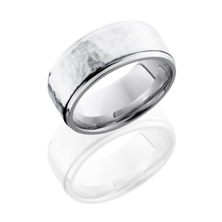 Cobalt Chrome 9mm Flat Band with Grooved Edges and 6mm SS