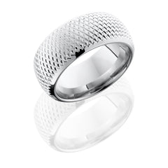 Cobalt Chrome 10mm Domed Band with Knurl Pattern