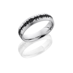 Cobalt Chrome 4mm Domed Band with Customized Laser Carved Soundwave