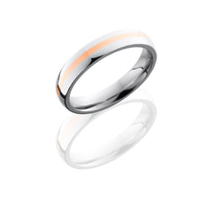 Cobalt Chrome 4mm Domed Band with 1mm of 14KR 