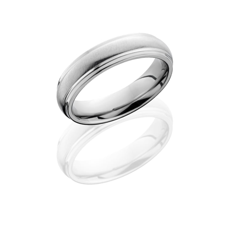 Cobalt Chrome 5mm domed band with grooved edges