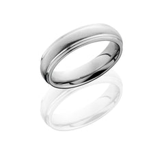 Cobalt Chrome 5mm domed band with grooved edges