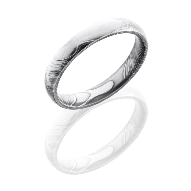 Damascus Steel 4mm Domed Band