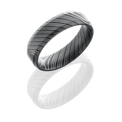 Damascus Steel 6mm Beveled Band
