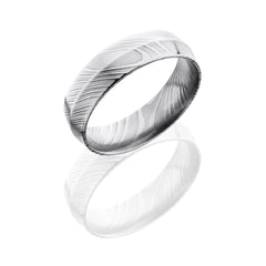 Damascus Steel 6mm Peaked Band