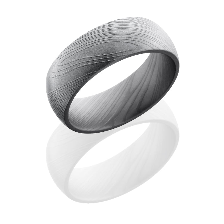 Damascus Steel 8mm Domed Band