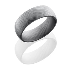 Damascus Steel 8mm Domed Band