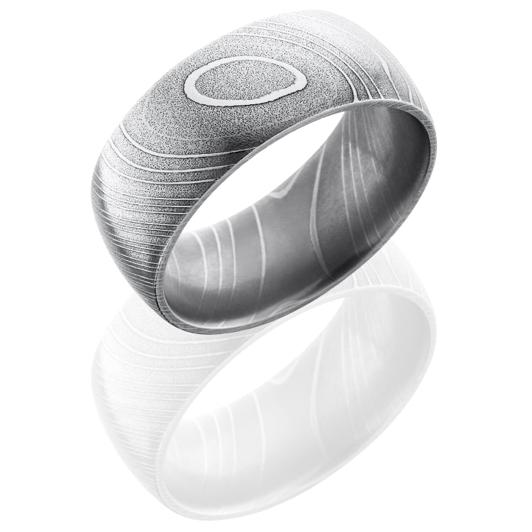 Damascus Steel 10mm Domed Band