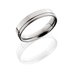 Titanium 5mm Domed Band with Off Center Groove
