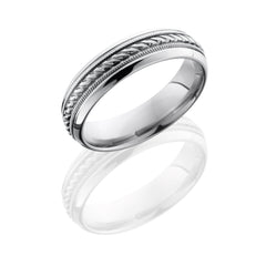 Titanium 6mm Domed with Milgrain and Rope