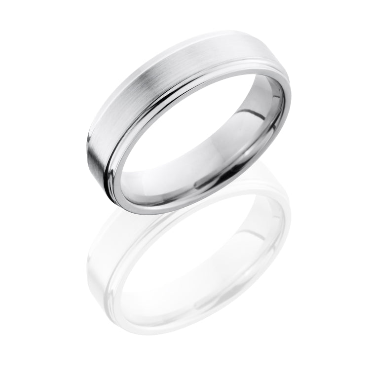 Titanium 6mm band with Flat Grooved Edges