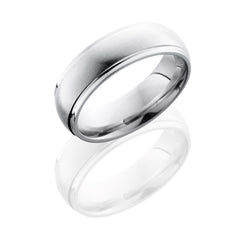 Titanium 7mm Domed Band with Grooved Edges