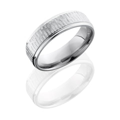 Titanium 7mm Flat Band with Grooved Edge
