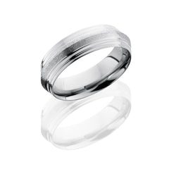 Titanium 7mm Peaked Band with Double Grooved Edges