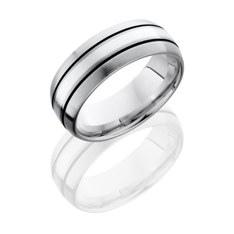 Titanium 8mm Domed Band with 2mm SS