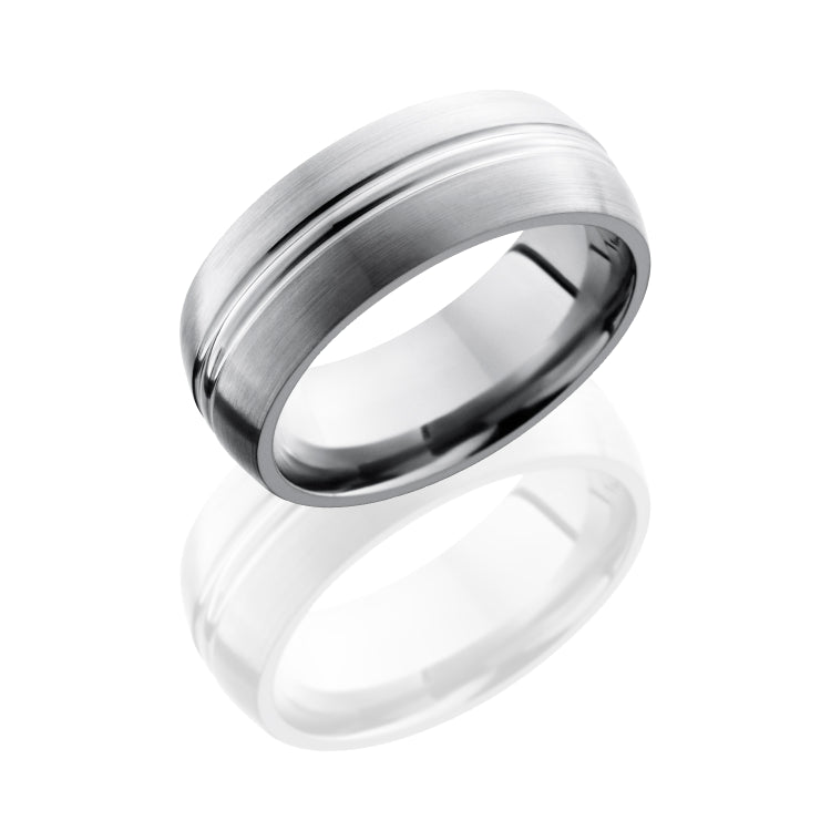 Titanium 8mm Domed Band with Domed Center