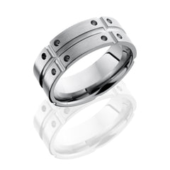 Titanium 8mm Flat Band with Segmented Pattern