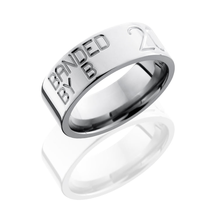 Titanium 8mm Flat Band with Duck Band Engraving