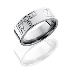 Titanium 8mm Flat Band with Duck Band Engraving