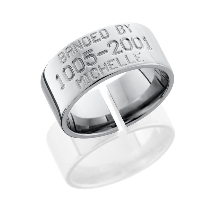 Titanium 10mm Domed Band with Duck Band Engraving