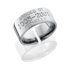 Titanium 10mm Domed Band with Duck Band Engraving