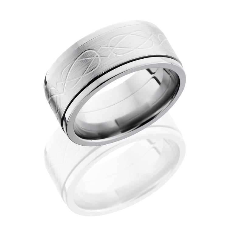 Titanium 10mm Flat, Spinner Band with Celtic Pattern