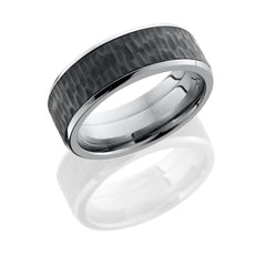 Titanium 8mm beveled band with 6mm Zirconium center
