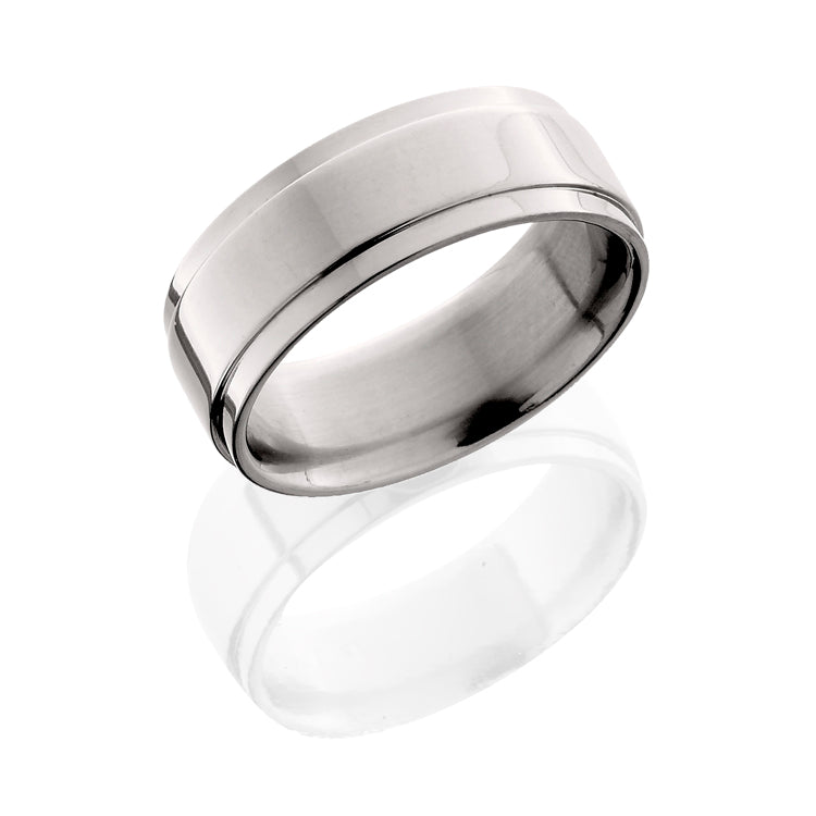 Titanium 8mm band with a raised center
